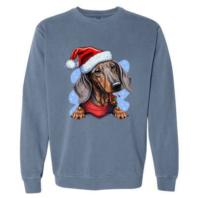 Dachshund Christmas Gift Garment-Dyed Sweatshirt