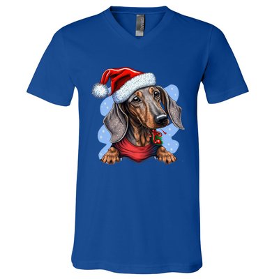 Dachshund Christmas Gift V-Neck T-Shirt