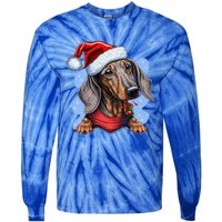 Dachshund Christmas Gift Tie-Dye Long Sleeve Shirt