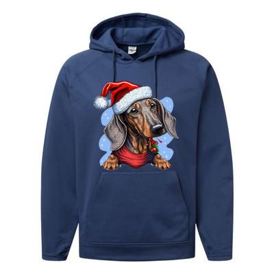 Dachshund Christmas Gift Performance Fleece Hoodie