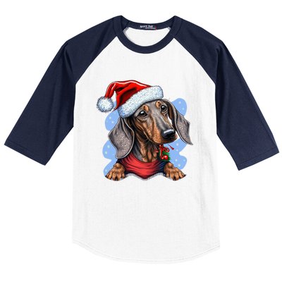 Dachshund Christmas Gift Baseball Sleeve Shirt