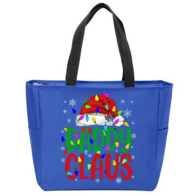 Daddy Claus Gift Christmas Lights Pajama Matching Family Cute Gift Zip Tote Bag