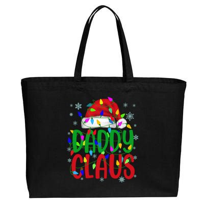 Daddy Claus Gift Christmas Lights Pajama Matching Family Cute Gift Cotton Canvas Jumbo Tote