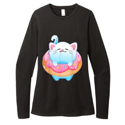 Donut Cat Gifts For Kitty Lovers S Womens CVC Long Sleeve Shirt