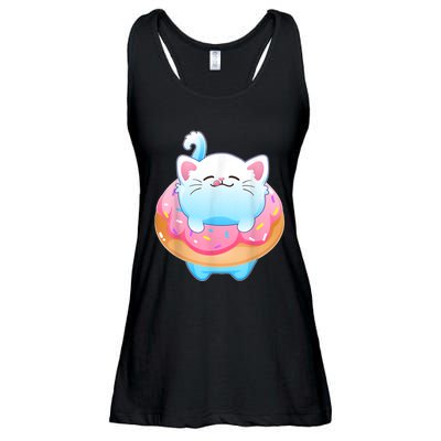 Donut Cat Gifts For Kitty Lovers S Ladies Essential Flowy Tank