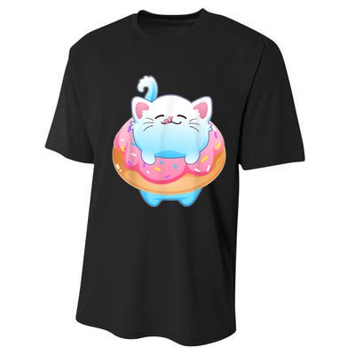 Donut Cat Gifts For Kitty Lovers S Performance Sprint T-Shirt