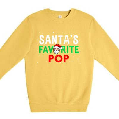 Dad Christmas Gift SantaS Favorite Pop Gift Premium Crewneck Sweatshirt