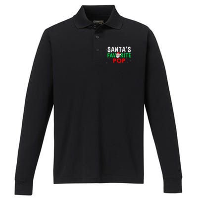 Dad Christmas Gift SantaS Favorite Pop Gift Performance Long Sleeve Polo