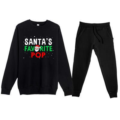 Dad Christmas Gift SantaS Favorite Pop Gift Premium Crewneck Sweatsuit Set