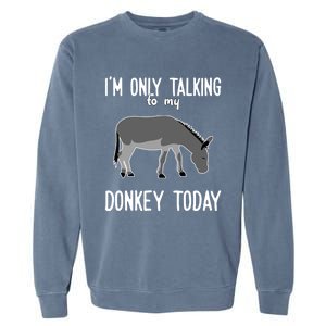 Donkey Cute Gift Only Talking To My Donkey Gift Garment-Dyed Sweatshirt