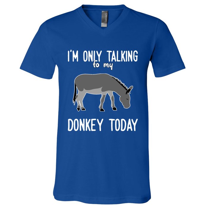 Donkey Cute Gift Only Talking To My Donkey Gift V-Neck T-Shirt