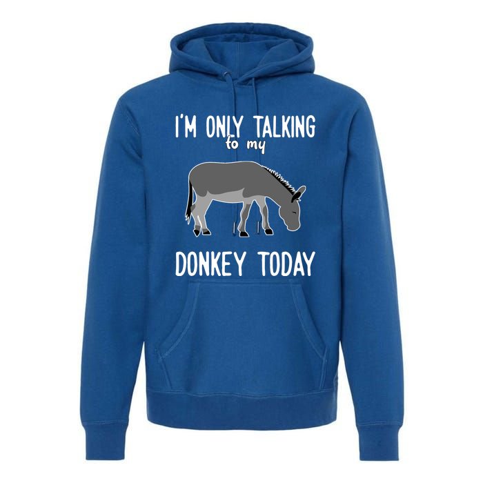 Donkey Cute Gift Only Talking To My Donkey Gift Premium Hoodie