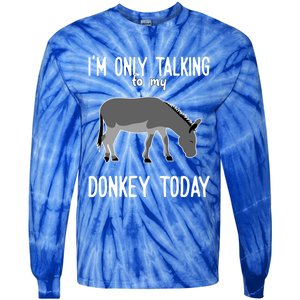 Donkey Cute Gift Only Talking To My Donkey Gift Tie-Dye Long Sleeve Shirt