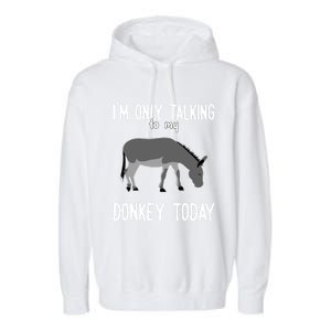 Donkey Cute Gift Only Talking To My Donkey Gift Garment-Dyed Fleece Hoodie