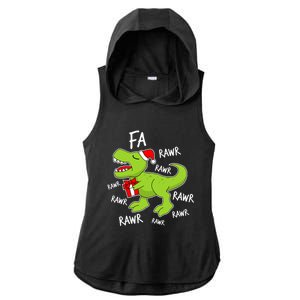 Dinosaur Christmas Gift Fa Ra Rawr Tree Rex Xmas Gift Great Gift Ladies PosiCharge Tri-Blend Wicking Draft Hoodie Tank