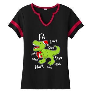 Dinosaur Christmas Gift Fa Ra Rawr Tree Rex Xmas Gift Great Gift Ladies Halftime Notch Neck Tee