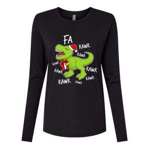 Dinosaur Christmas Gift Fa Ra Rawr Tree Rex Xmas Gift Great Gift Womens Cotton Relaxed Long Sleeve T-Shirt