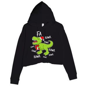 Dinosaur Christmas Gift Fa Ra Rawr Tree Rex Xmas Gift Great Gift Crop Fleece Hoodie