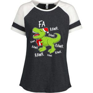 Dinosaur Christmas Gift Fa Ra Rawr Tree Rex Xmas Gift Great Gift Enza Ladies Jersey Colorblock Tee