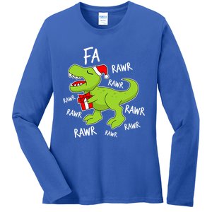 Dinosaur Christmas Gift Fa Ra Rawr Tree Rex Xmas Gift Great Gift Ladies Long Sleeve Shirt