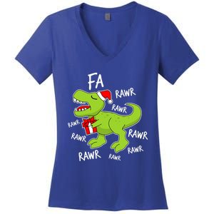 Dinosaur Christmas Gift Fa Ra Rawr Tree Rex Xmas Gift Great Gift Women's V-Neck T-Shirt