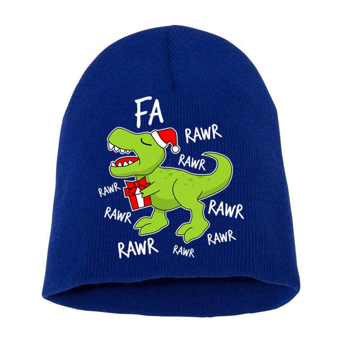 Dinosaur Christmas Gift Fa Ra Rawr Tree Rex Xmas Gift Great Gift Short Acrylic Beanie