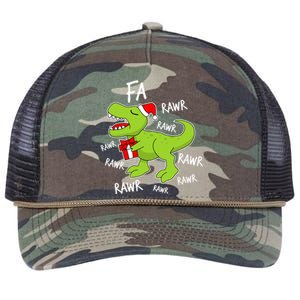 Dinosaur Christmas Gift Fa Ra Rawr Tree Rex Xmas Gift Great Gift Retro Rope Trucker Hat Cap