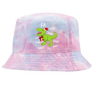 Dinosaur Christmas Gift Fa Ra Rawr Tree Rex Xmas Gift Great Gift Tie-Dyed Bucket Hat