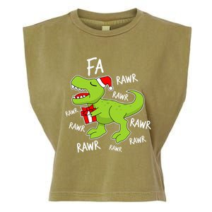 Dinosaur Christmas Gift Fa Ra Rawr Tree Rex Xmas Gift Great Gift Garment-Dyed Women's Muscle Tee