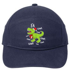 Dinosaur Christmas Gift Fa Ra Rawr Tree Rex Xmas Gift Great Gift 7-Panel Snapback Hat