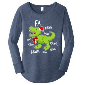 Dinosaur Christmas Gift Fa Ra Rawr Tree Rex Xmas Gift Great Gift Women's Perfect Tri Tunic Long Sleeve Shirt