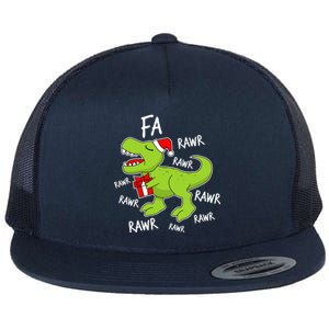 Dinosaur Christmas Gift Fa Ra Rawr Tree Rex Xmas Gift Great Gift Flat Bill Trucker Hat