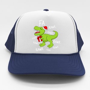 Dinosaur Christmas Gift Fa Ra Rawr Tree Rex Xmas Gift Great Gift Trucker Hat