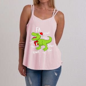 Dinosaur Christmas Gift Fa Ra Rawr Tree Rex Xmas Gift Great Gift Women's Strappy Tank