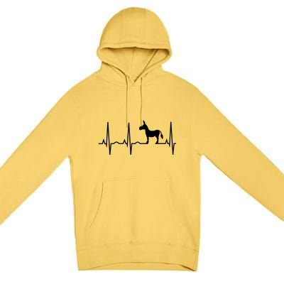 Donkey Cute Gift Donkey Heartbeat Hooded Cute Gift Premium Pullover Hoodie