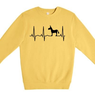 Donkey Cute Gift Donkey Heartbeat Hooded Cute Gift Premium Crewneck Sweatshirt