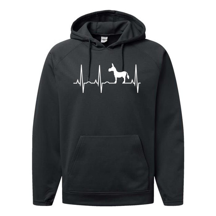 Donkey Cute Gift Donkey Heartbeat Hooded Cute Gift Performance Fleece Hoodie