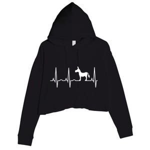 Donkey Cute Gift Donkey Heartbeat Hooded Cute Gift Crop Fleece Hoodie