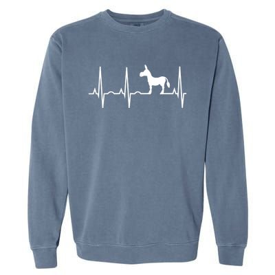 Donkey Cute Gift Donkey Heartbeat Hooded Cute Gift Garment-Dyed Sweatshirt