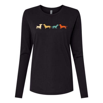 Dachshund Cute Gift Vintage Retro Wiener Dog Tee Gift Womens Cotton Relaxed Long Sleeve T-Shirt