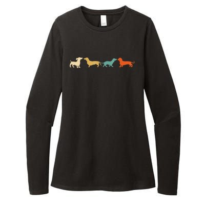 Dachshund Cute Gift Vintage Retro Wiener Dog Tee Gift Womens CVC Long Sleeve Shirt