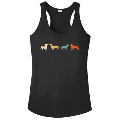 Dachshund Cute Gift Vintage Retro Wiener Dog Tee Gift Ladies PosiCharge Competitor Racerback Tank