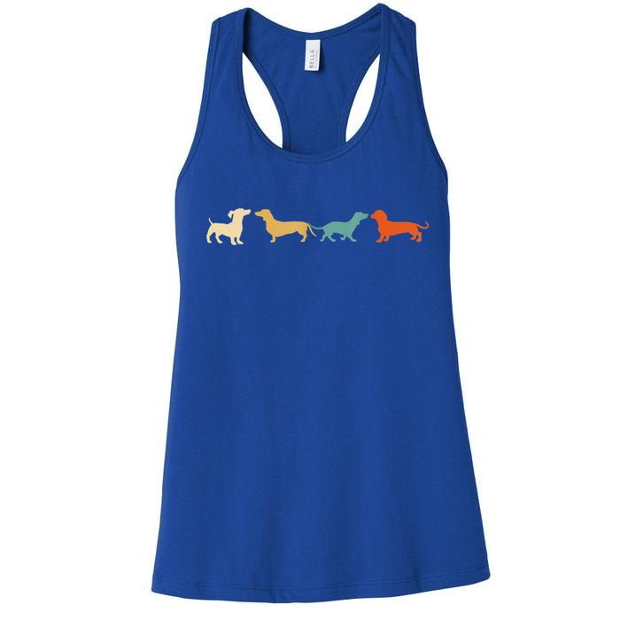 Dachshund Cute Gift Vintage Retro Wiener Dog Tee Gift Women's Racerback Tank