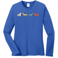 Dachshund Cute Gift Vintage Retro Wiener Dog Tee Gift Ladies Long Sleeve Shirt