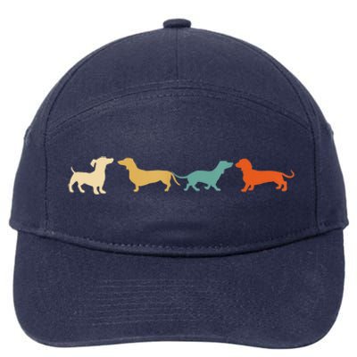 Dachshund Cute Gift Vintage Retro Wiener Dog Tee Gift 7-Panel Snapback Hat