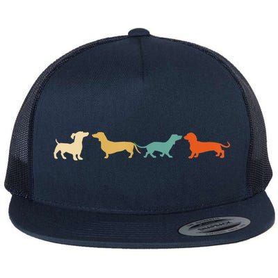 Dachshund Cute Gift Vintage Retro Wiener Dog Tee Gift Flat Bill Trucker Hat