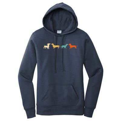 Dachshund Cute Gift Vintage Retro Wiener Dog Tee Gift Women's Pullover Hoodie