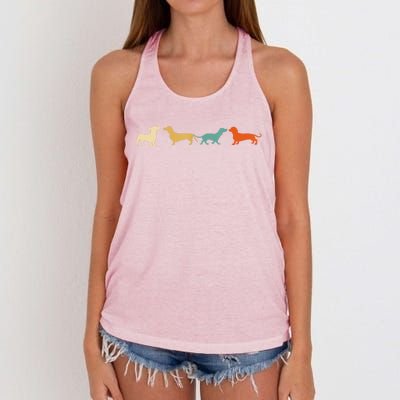 Dachshund Cute Gift Vintage Retro Wiener Dog Tee Gift Women's Knotted Racerback Tank