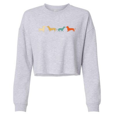 Dachshund Cute Gift Vintage Retro Wiener Dog Tee Gift Cropped Pullover Crew