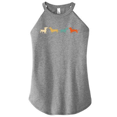 Dachshund Cute Gift Vintage Retro Wiener Dog Tee Gift Women's Perfect Tri Rocker Tank